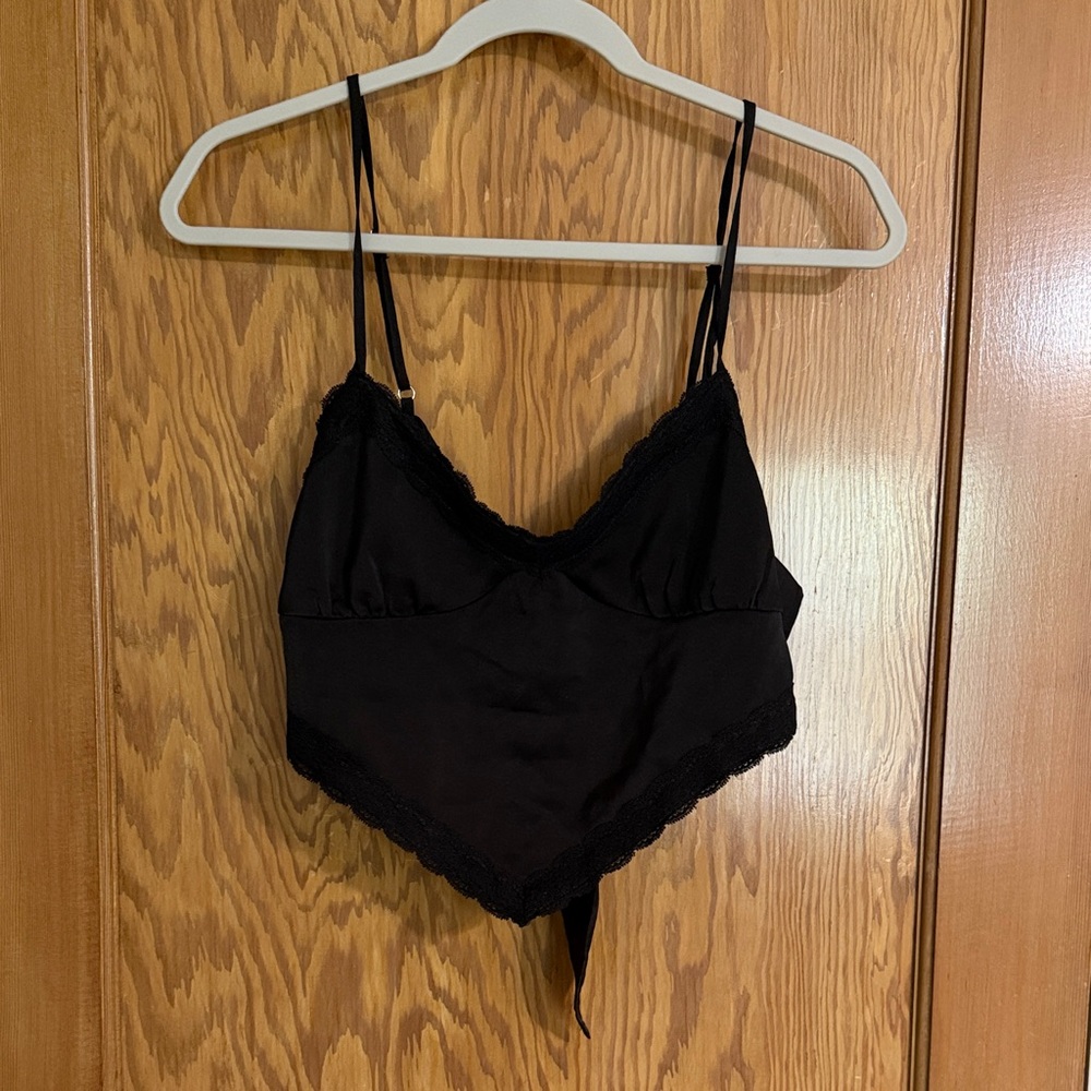 Black Lace Trim Top